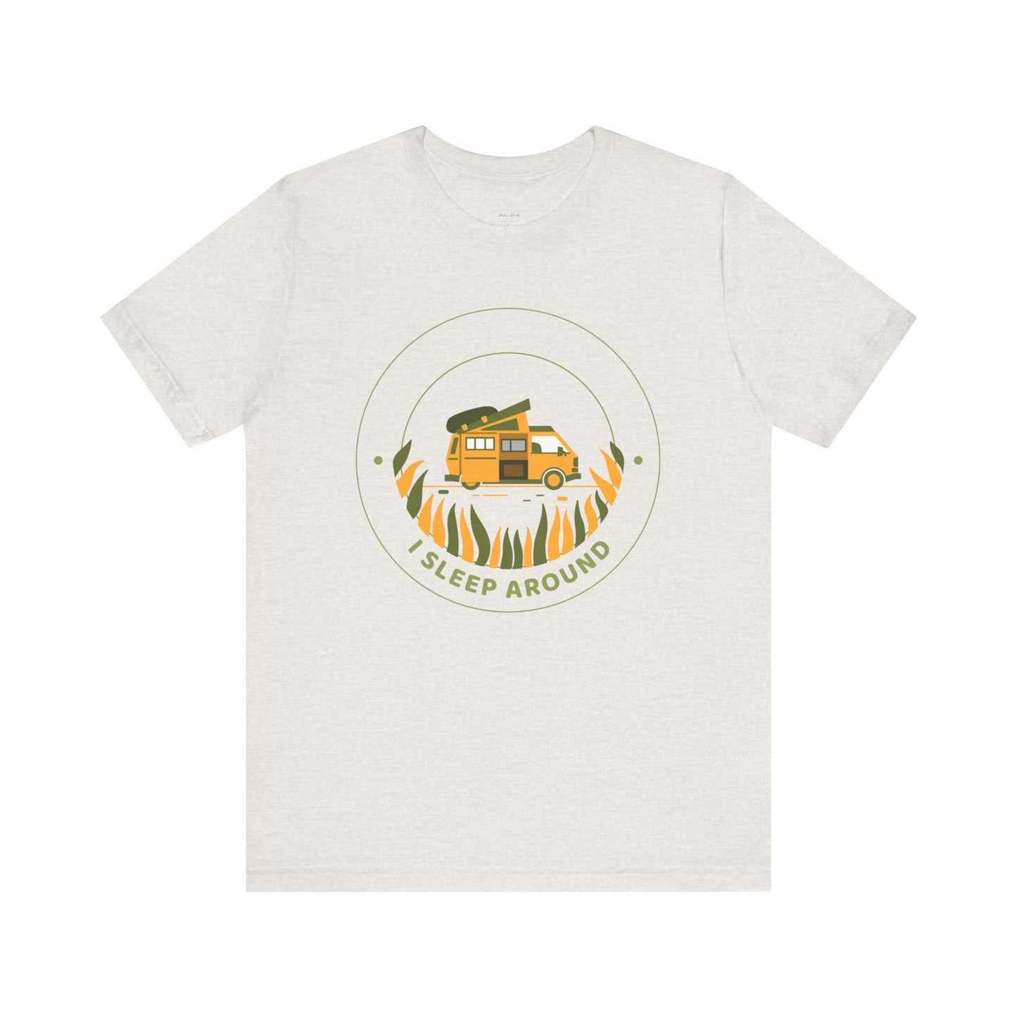 I Sleep Around Van Life Tee - Unisex Short Sleeve T-Shirt for Adventure Lovers