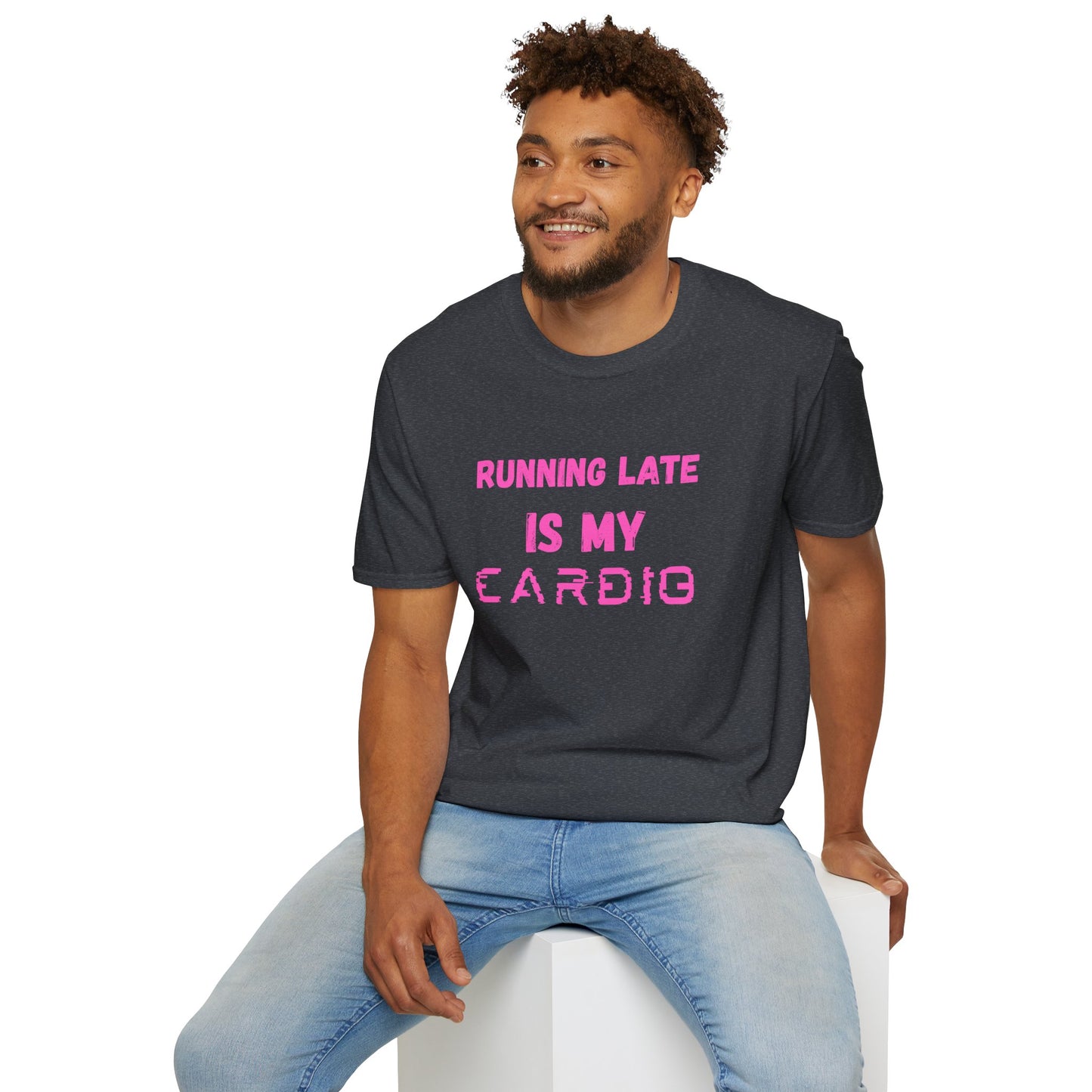Funny Running Late Unisex T-Shirt - Softstyle Casual Tee