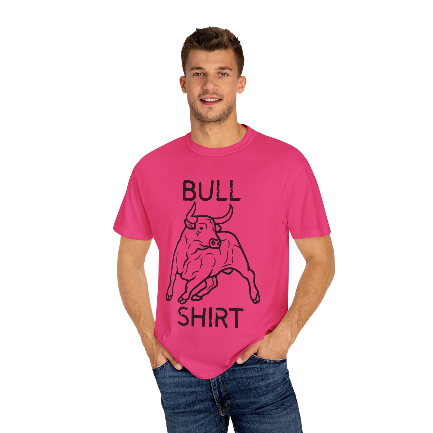 Funny Unisex Bull Shirt - Comfy Garment-Dyed Tee for Casual Wear
