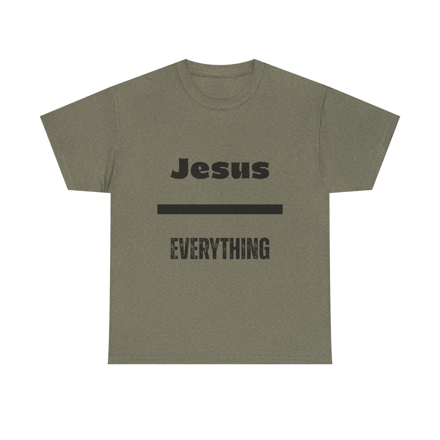 Unisex Heavy Cotton Tee - 'Jesus Over Everything' Inspirational Tee
