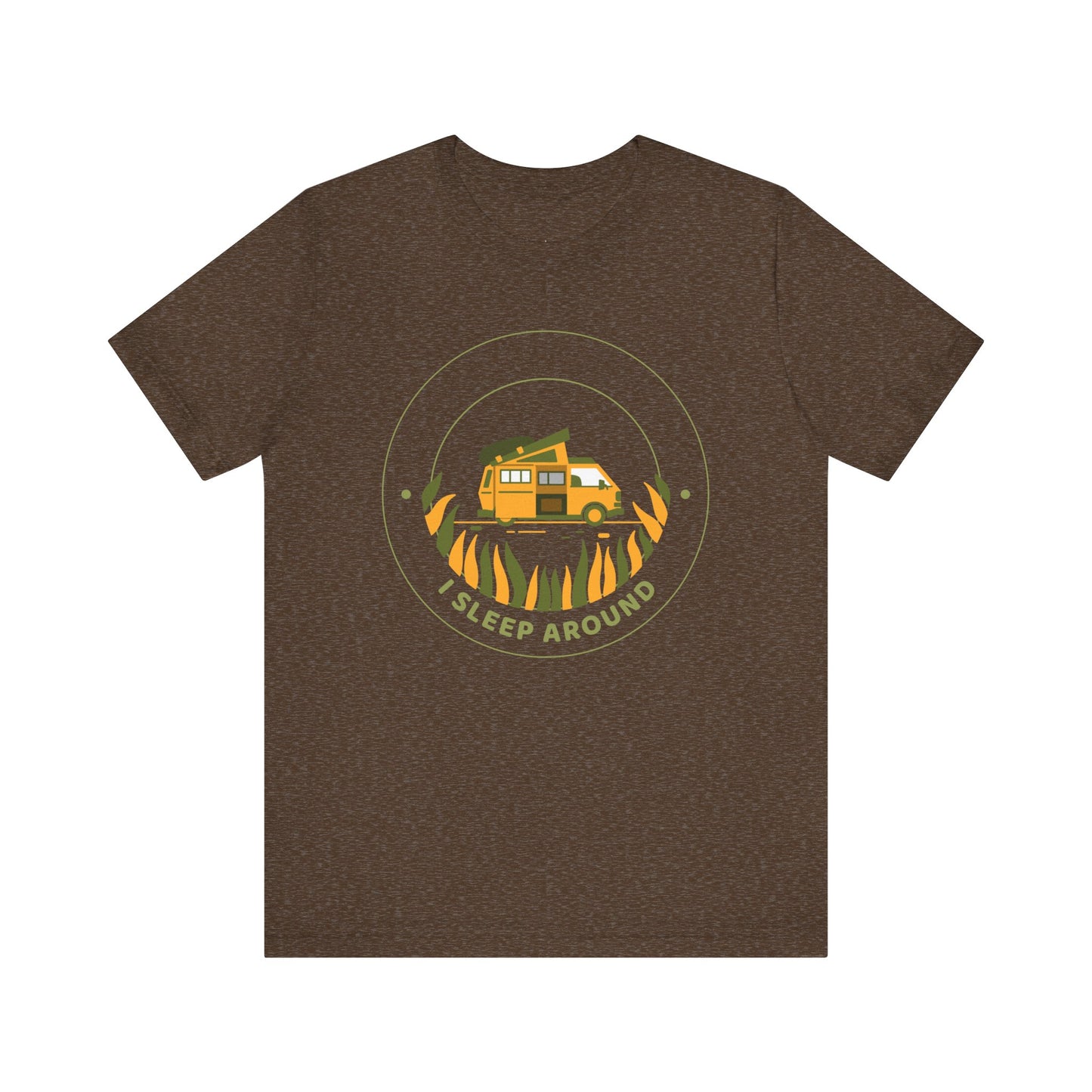 I Sleep Around Van Life Tee - Unisex Short Sleeve T-Shirt for Adventure Lovers