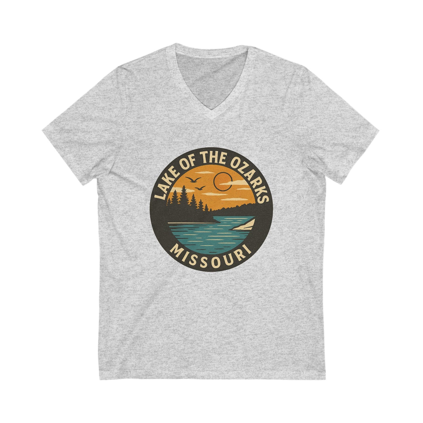 Lake of the Ozarks V-Neck Tee, Comfortable Casual Shirt, Perfect for Summer, Outdoor Adventures, Gift for Nature Lovers, Missouri Apparel