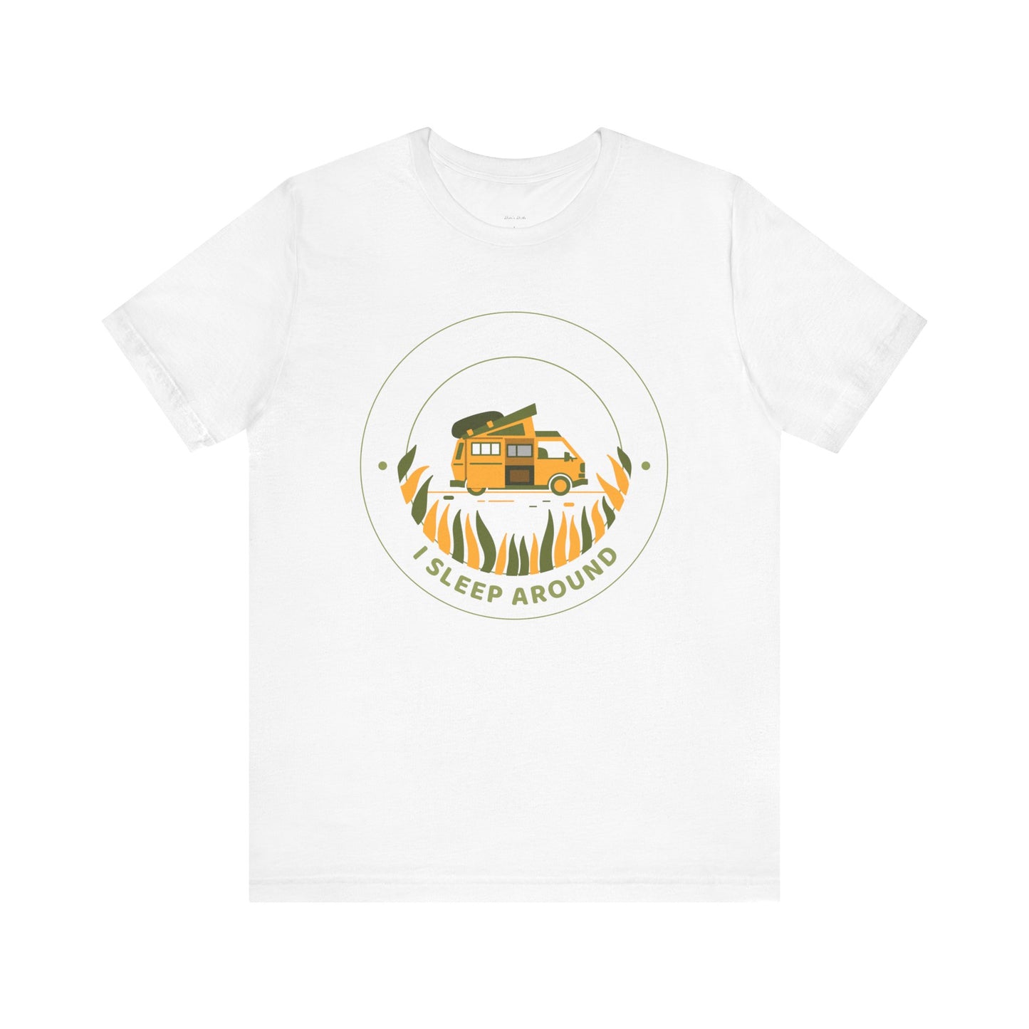 I Sleep Around Van Life Tee - Unisex Short Sleeve T-Shirt for Adventure Lovers