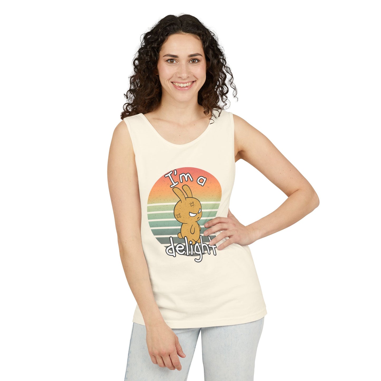 Funny I'm A Delight, Angry Bunny Tank Top