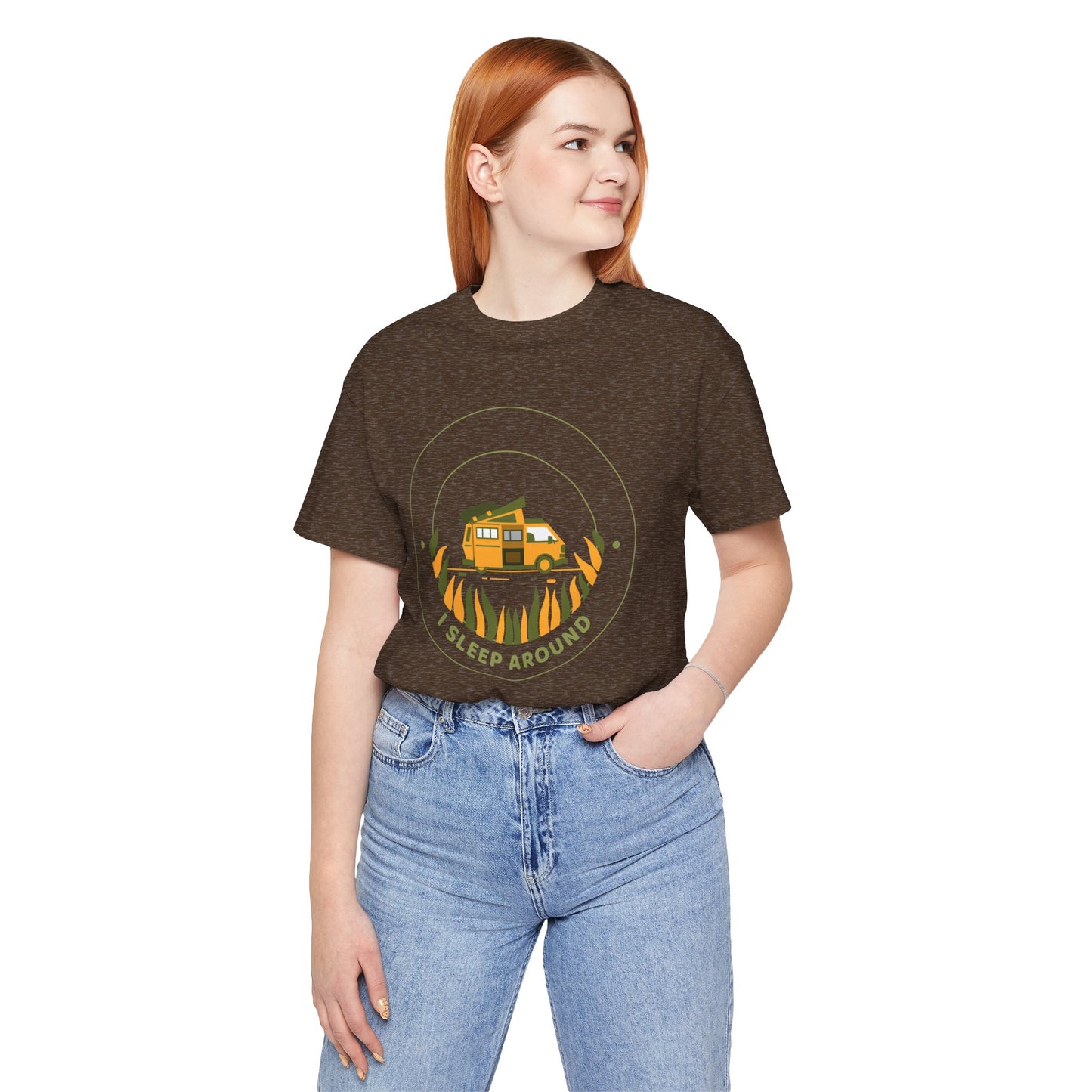 I Sleep Around Van Life Tee - Unisex Short Sleeve T-Shirt for Adventure Lovers