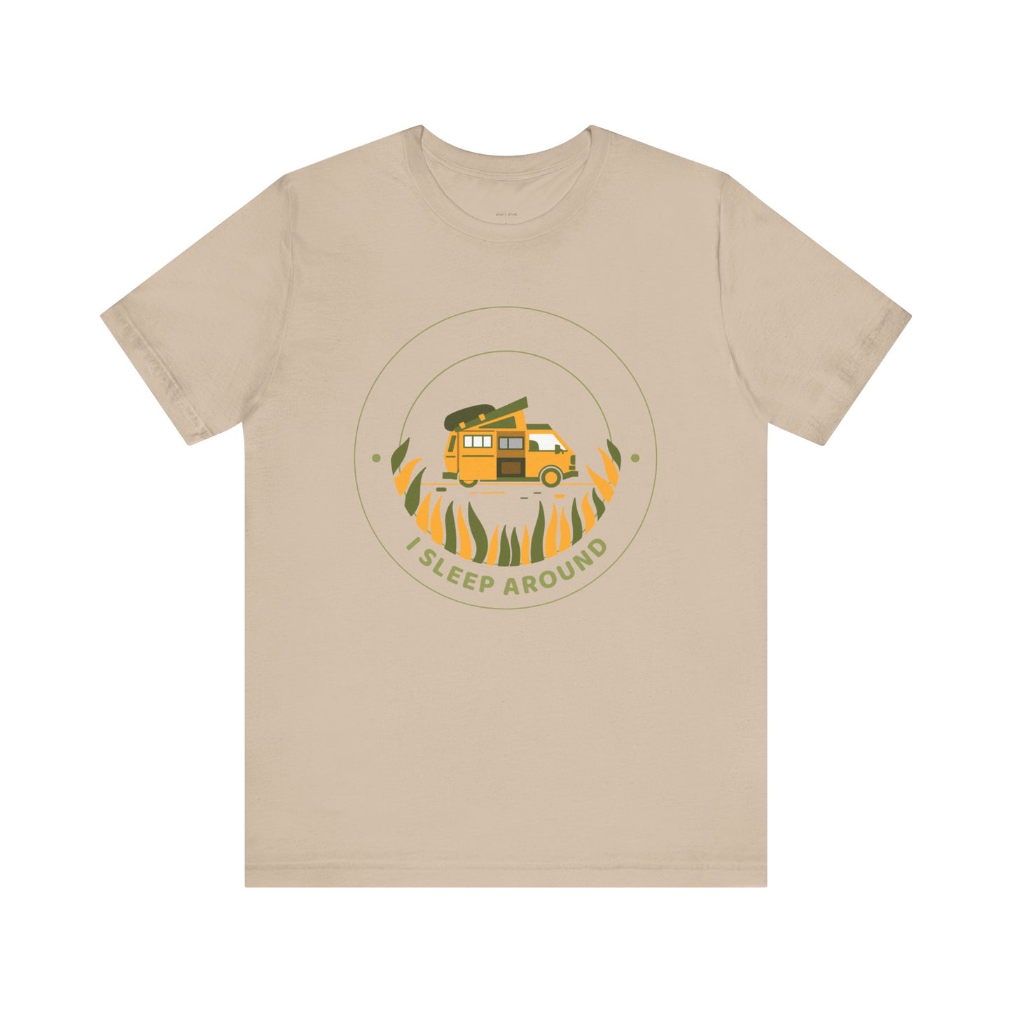 I Sleep Around Van Life Tee - Unisex Short Sleeve T-Shirt for Adventure Lovers