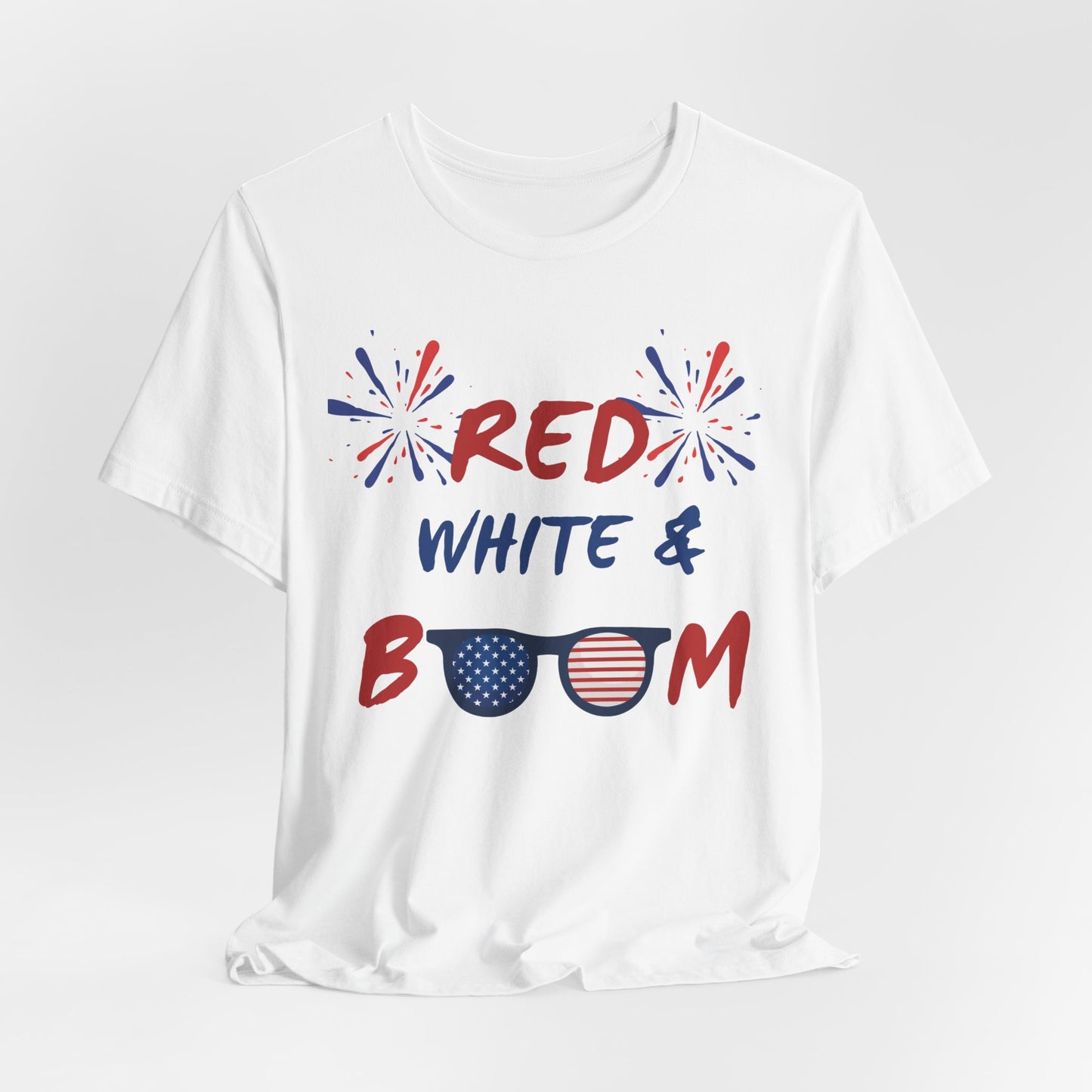 4th of July Red White & Boom Tee, Patriotic T-Shirt, Summer Celebration Shirt, USA Independence Day Apparel, BBQ & Fireworks Top
