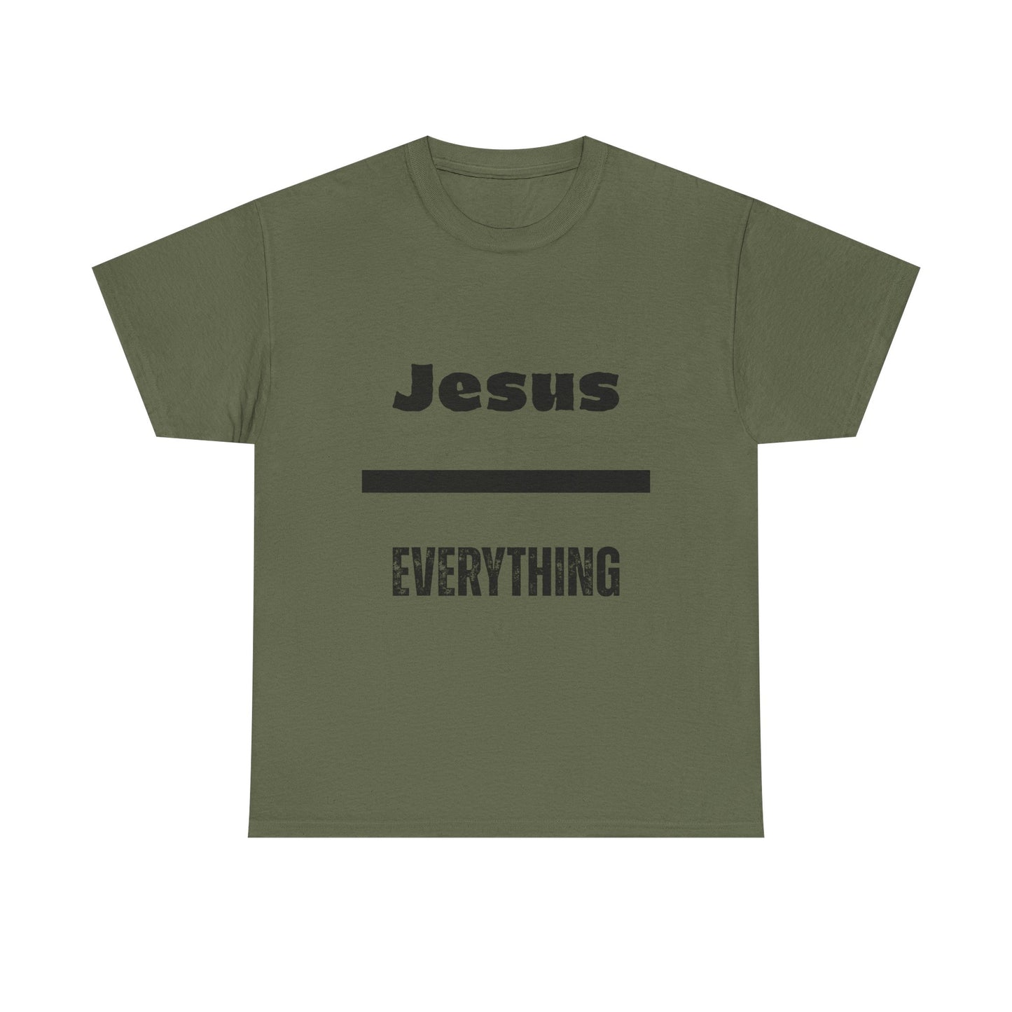 Unisex Heavy Cotton Tee - 'Jesus Over Everything' Inspirational Tee