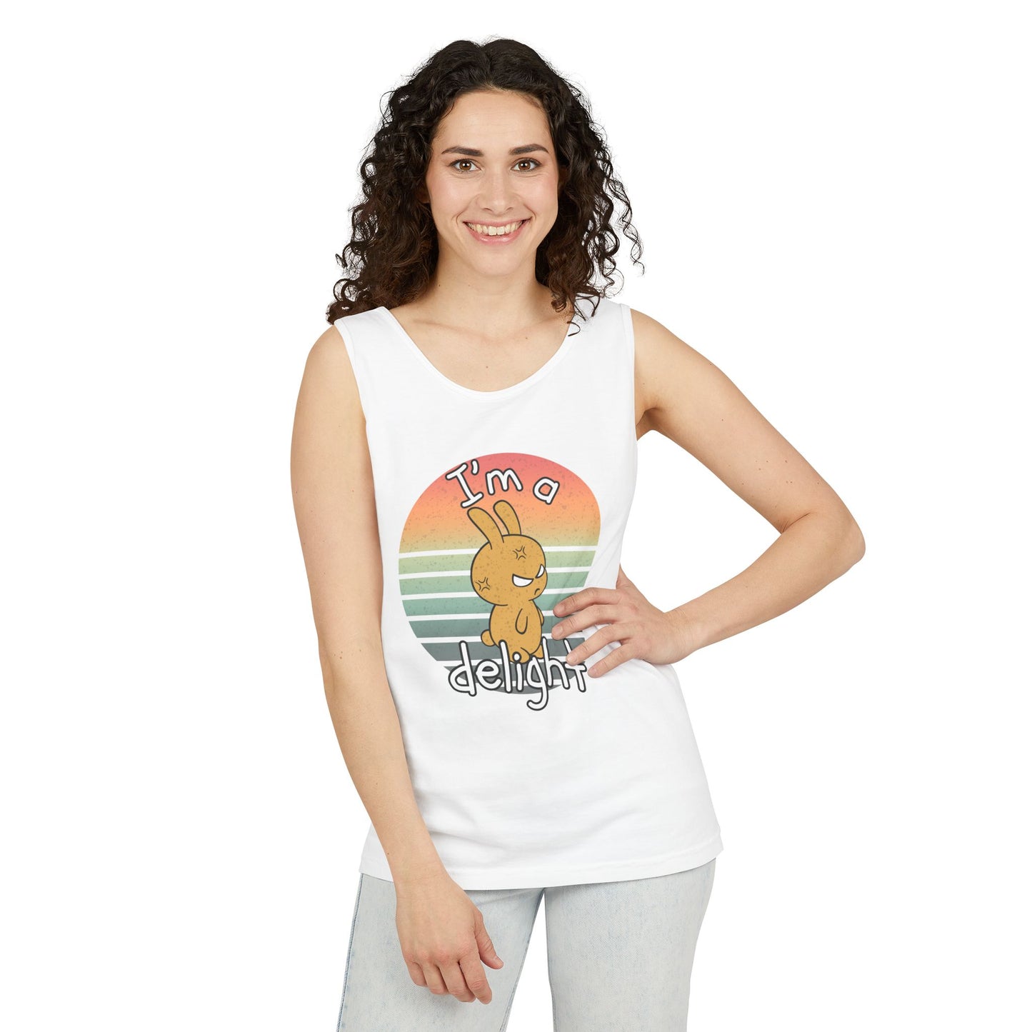 Funny I'm A Delight, Angry Bunny Tank Top