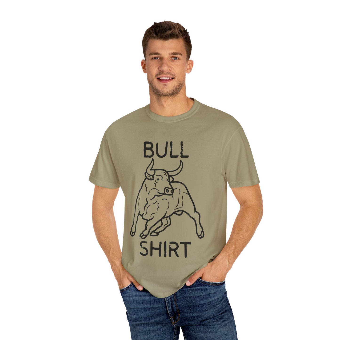 Funny Unisex Bull Shirt - Comfy Garment-Dyed Tee for Casual Wear