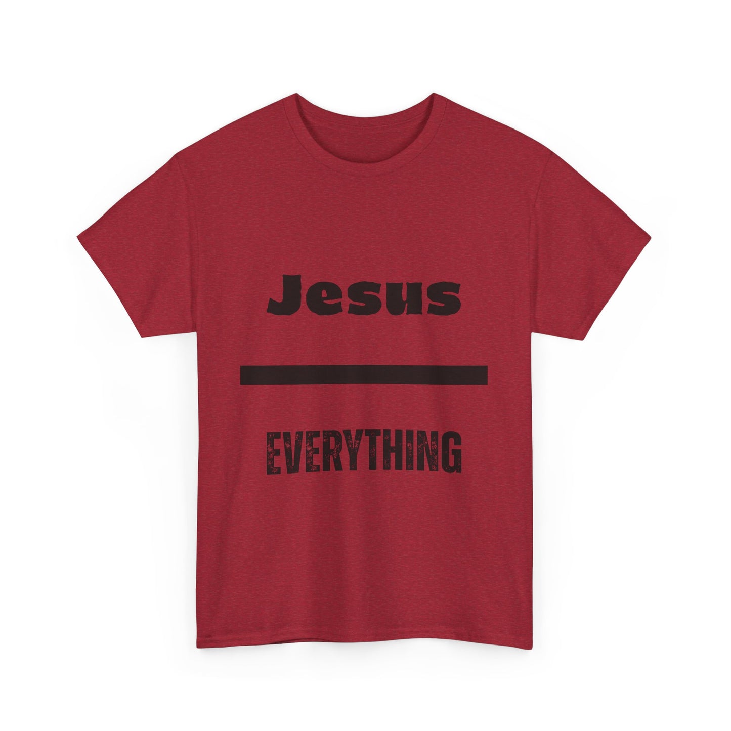 Unisex Heavy Cotton Tee - 'Jesus Over Everything' Inspirational Tee