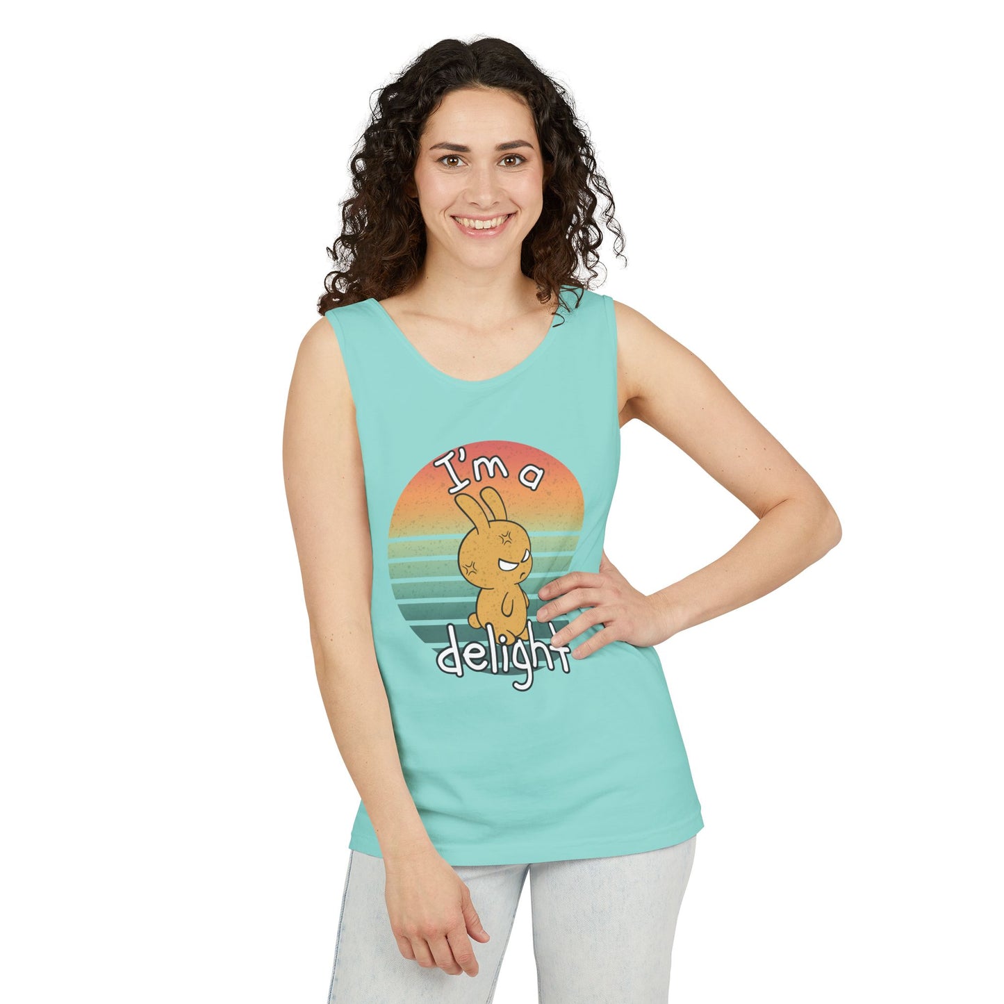 Funny I'm A Delight, Angry Bunny Tank Top