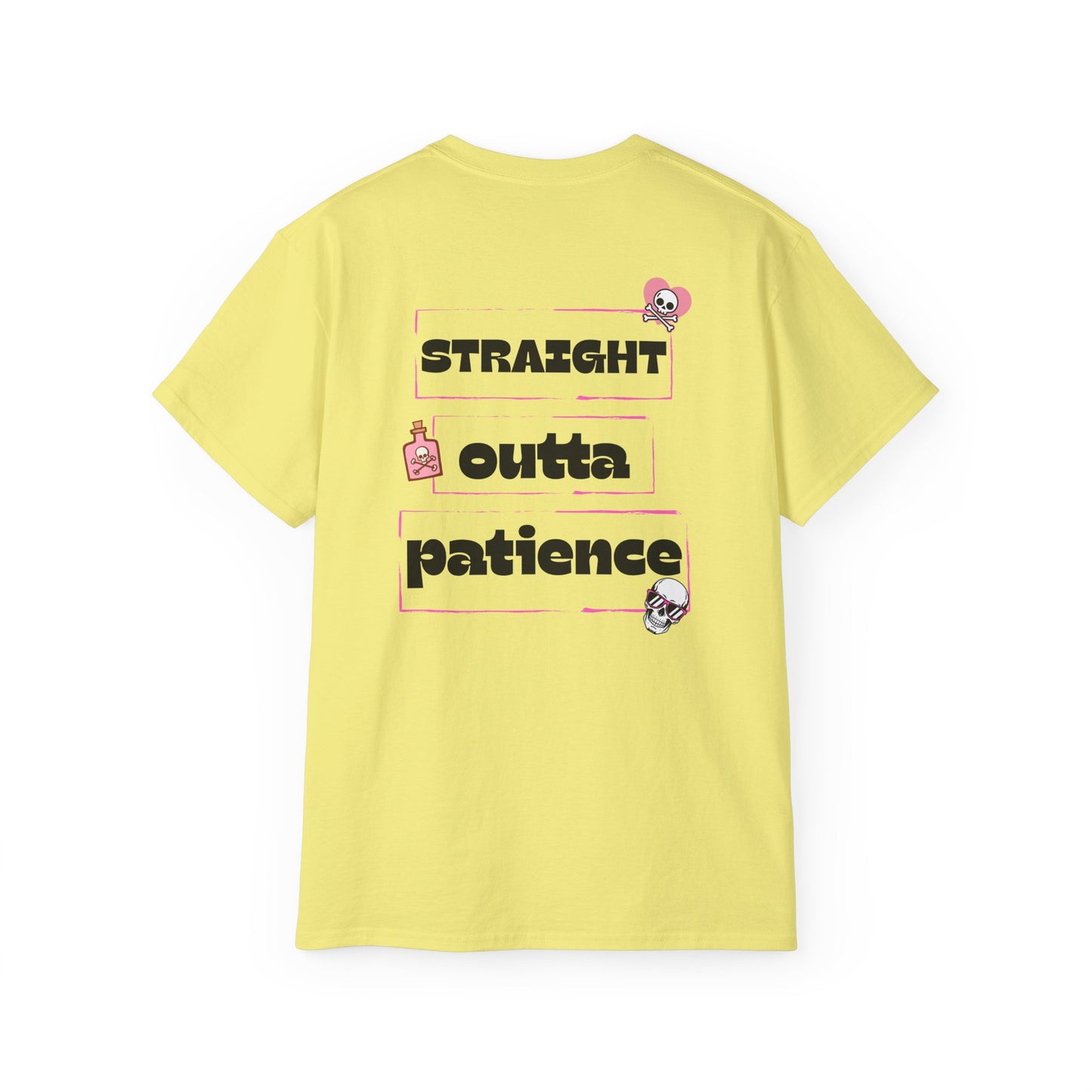 Unisex Ultra Cotton Tee - Straight Outta Patience Graphic Shirt, Fun Casual Wear, Gifts for Friends, Comfortable Everyday Tee, Perfect [...]