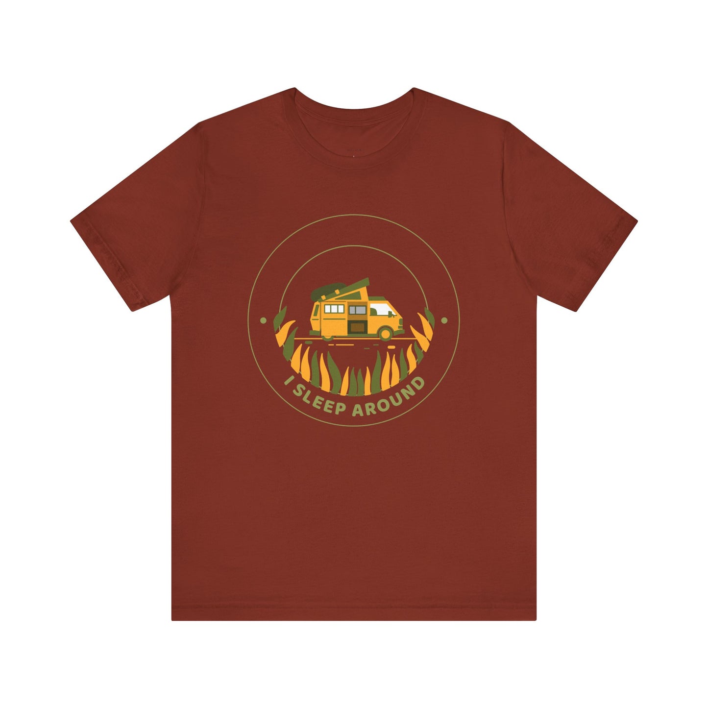I Sleep Around Van Life Tee - Unisex Short Sleeve T-Shirt for Adventure Lovers