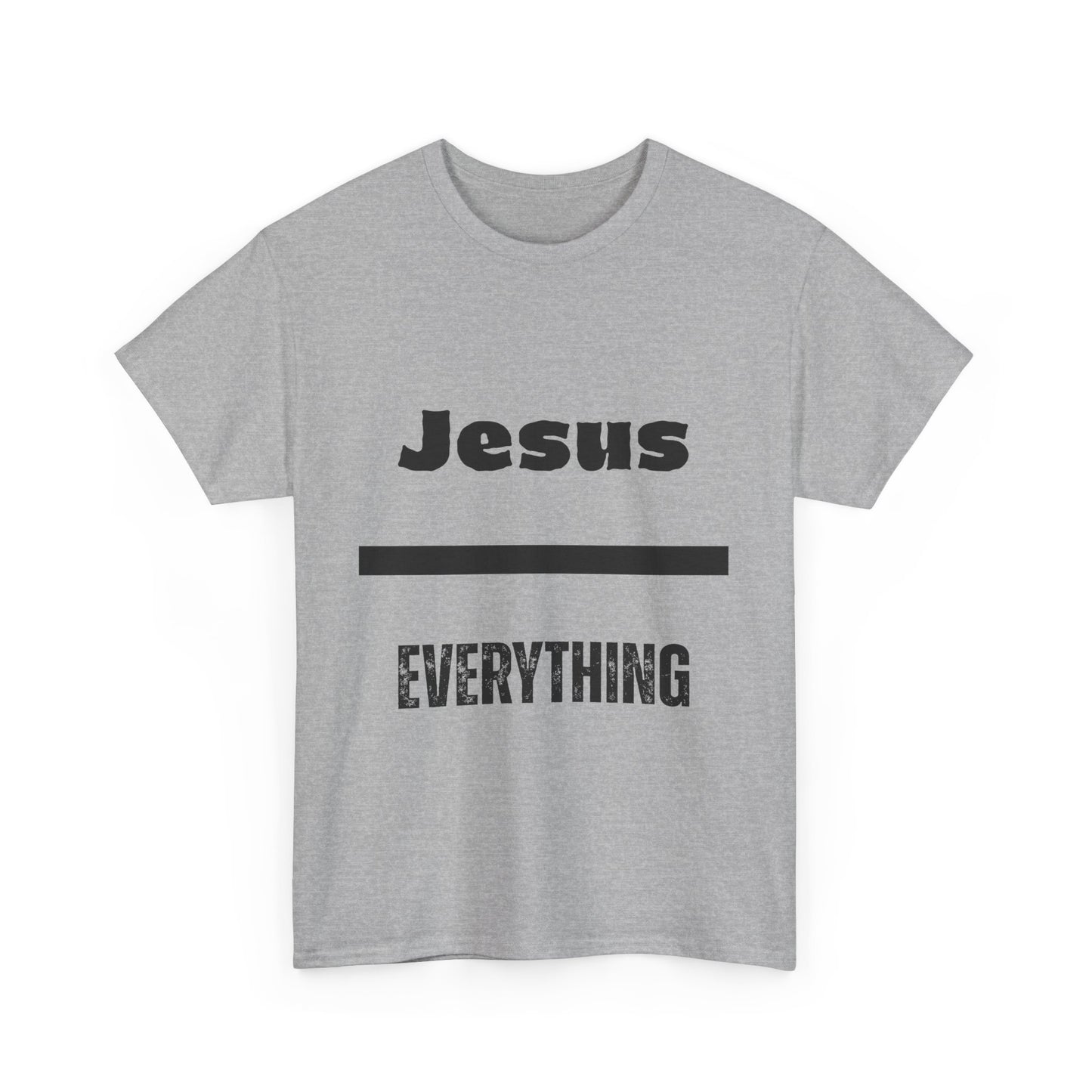 Unisex Heavy Cotton Tee - 'Jesus Over Everything' Inspirational Tee