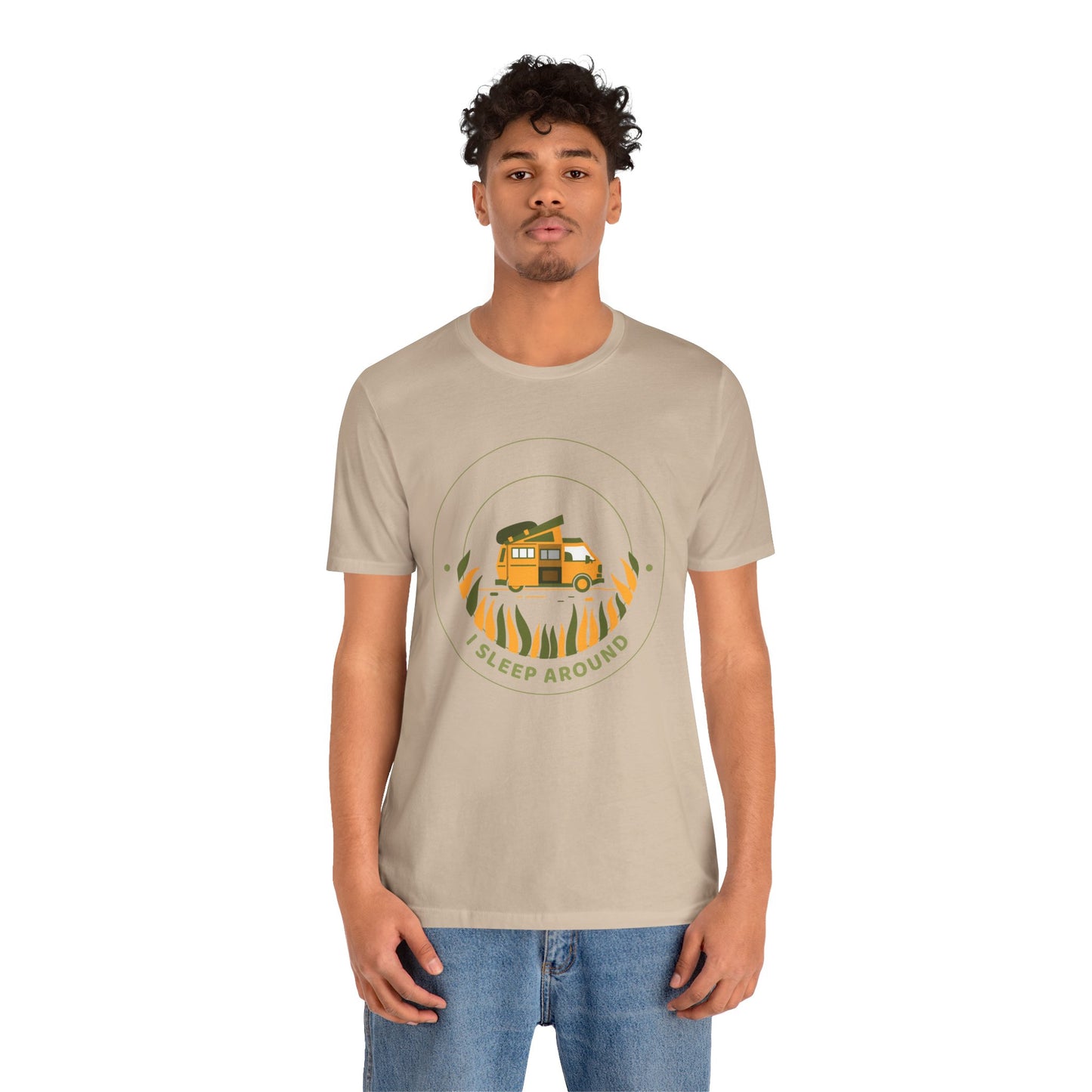 I Sleep Around Van Life Tee - Unisex Short Sleeve T-Shirt for Adventure Lovers