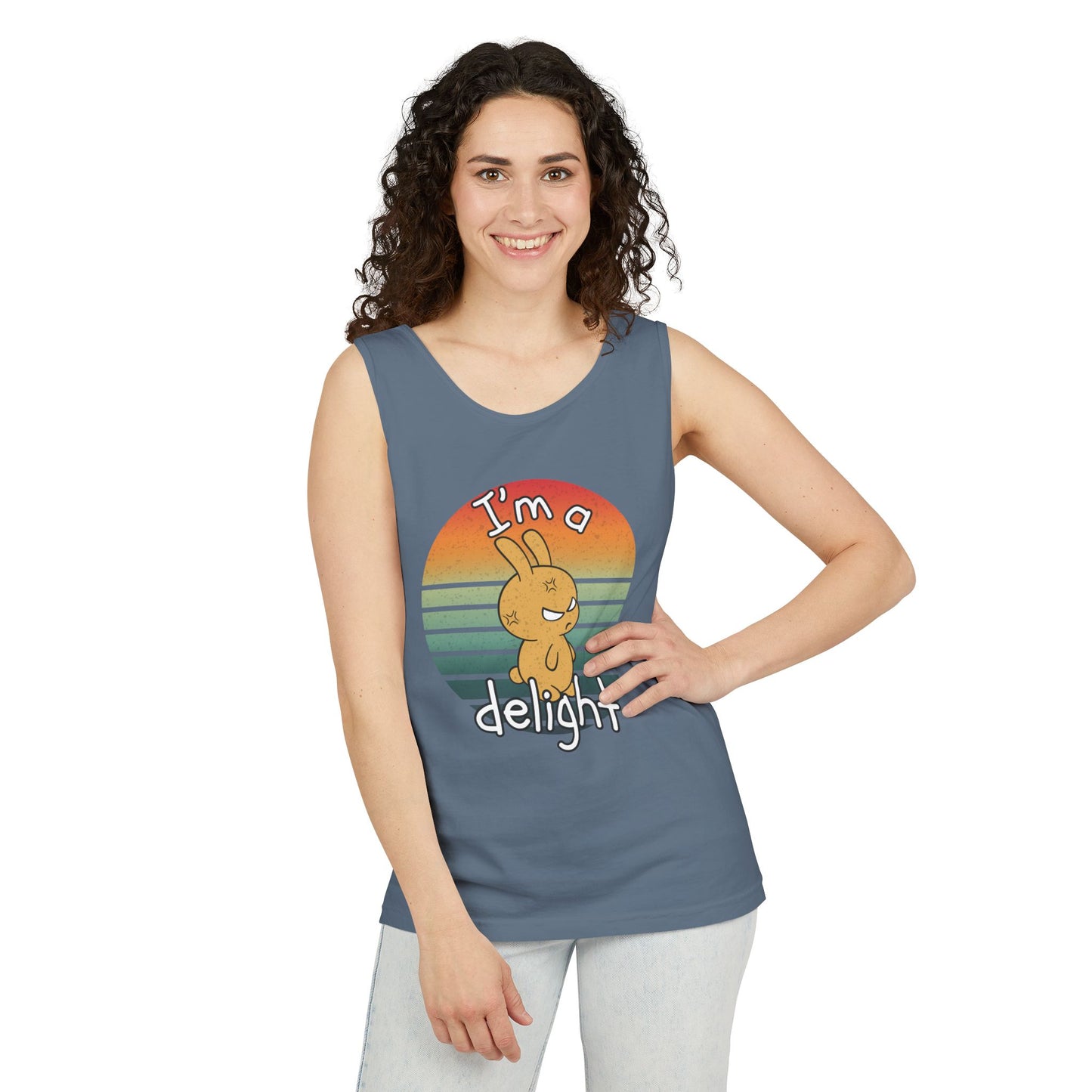 Funny I'm A Delight, Angry Bunny Tank Top