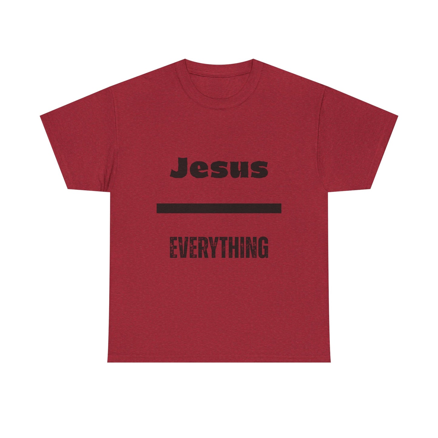 Unisex Heavy Cotton Tee - 'Jesus Over Everything' Inspirational Tee