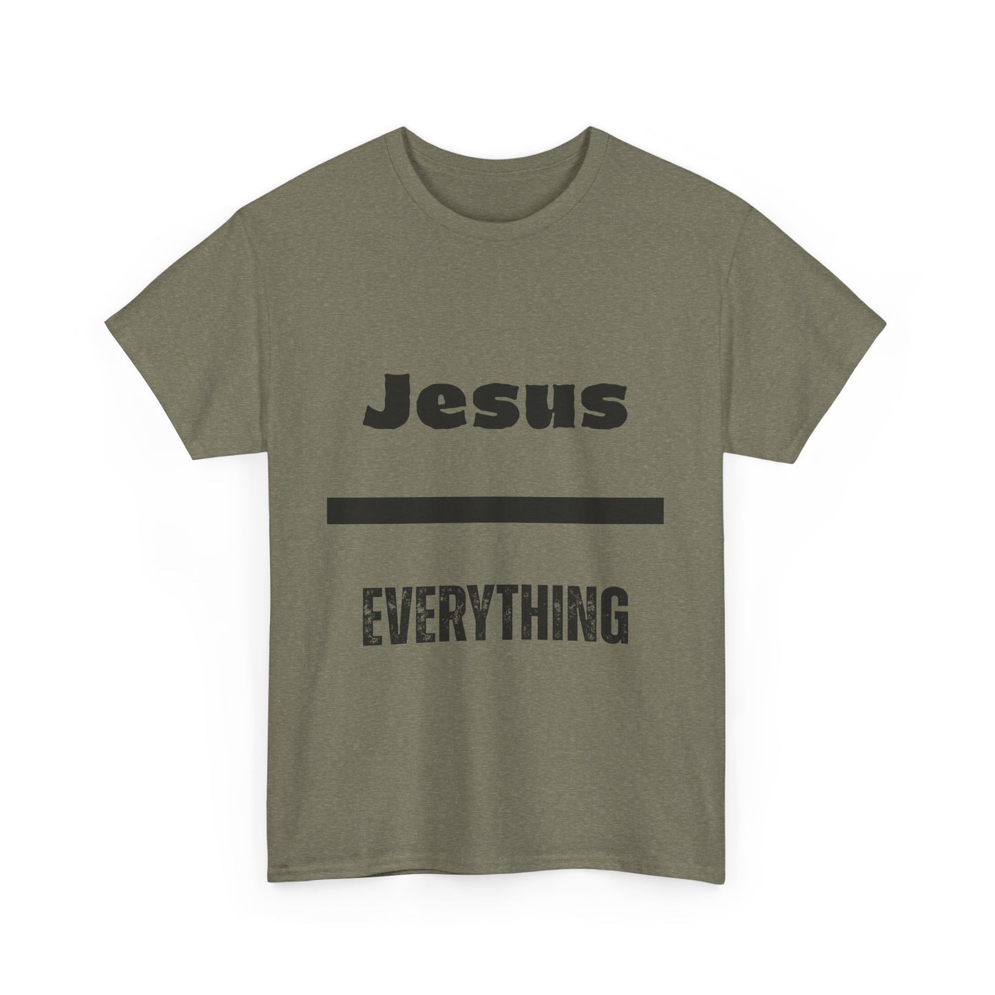 Unisex Heavy Cotton Tee - 'Jesus Over Everything' Inspirational Tee