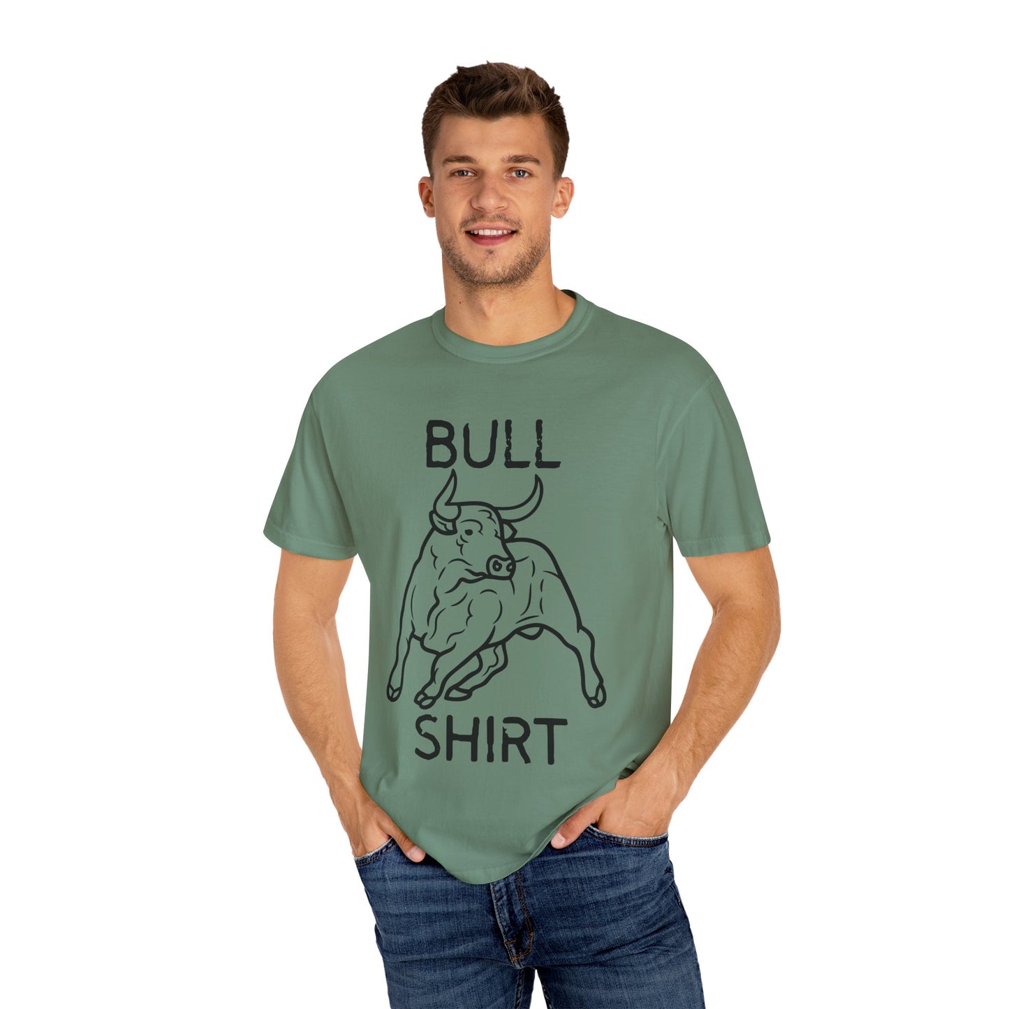 Funny Unisex Bull Shirt - Comfy Garment-Dyed Tee for Casual Wear