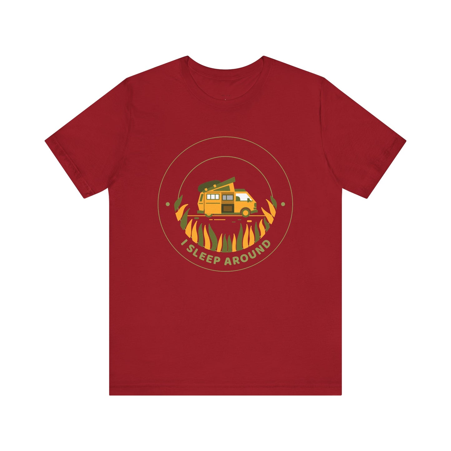 I Sleep Around Van Life Tee - Unisex Short Sleeve T-Shirt for Adventure Lovers