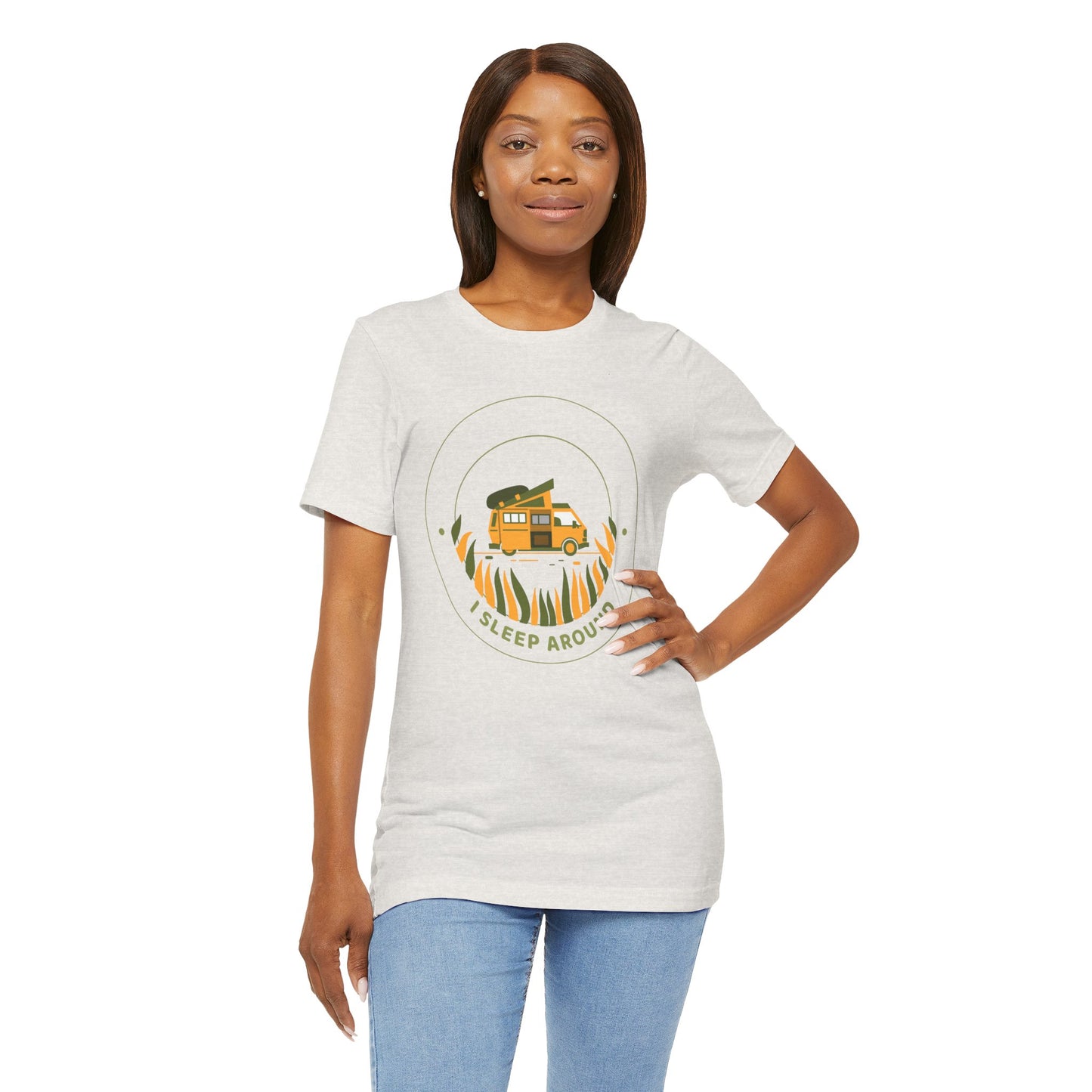 I Sleep Around Van Life Tee - Unisex Short Sleeve T-Shirt for Adventure Lovers