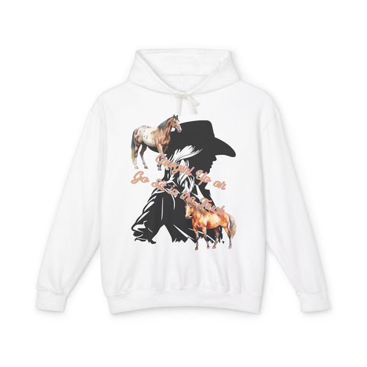 Cowboy Adventure Unisex Lightweight Hooded Sweatshirt - Perfect Gift for Horse Lovers, Western Style Apparel, Cozy Hoodies, Farm Life [...]