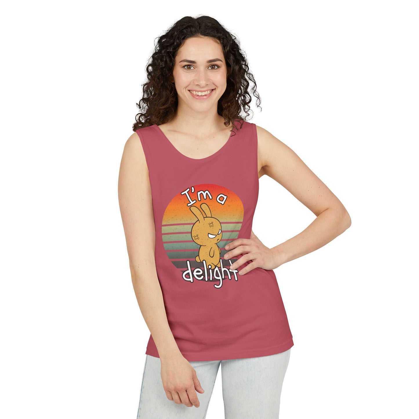 Funny I'm A Delight, Angry Bunny Tank Top