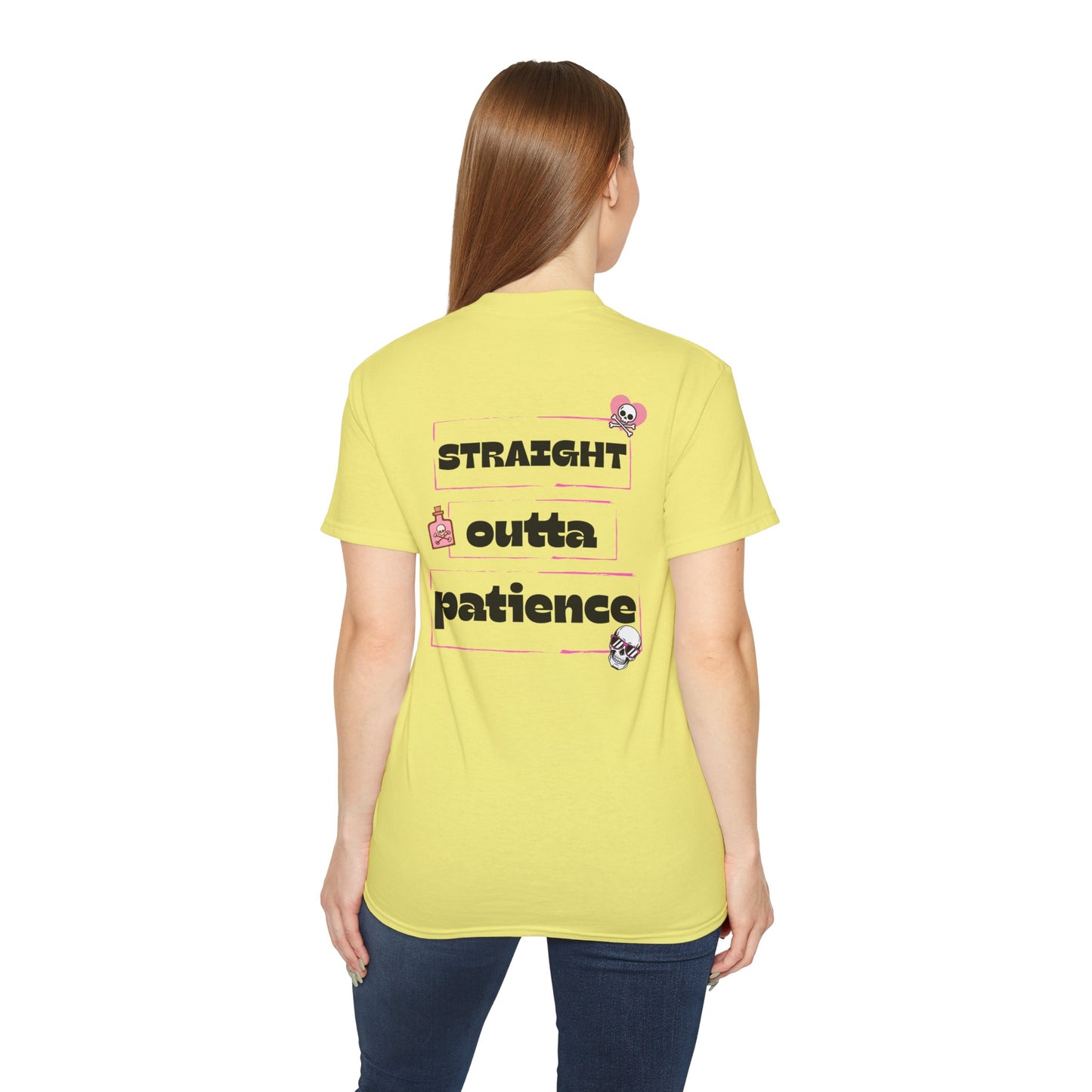 Unisex Ultra Cotton Tee - Straight Outta Patience Graphic Shirt, Fun Casual Wear, Gifts for Friends, Comfortable Everyday Tee, Perfect [...]