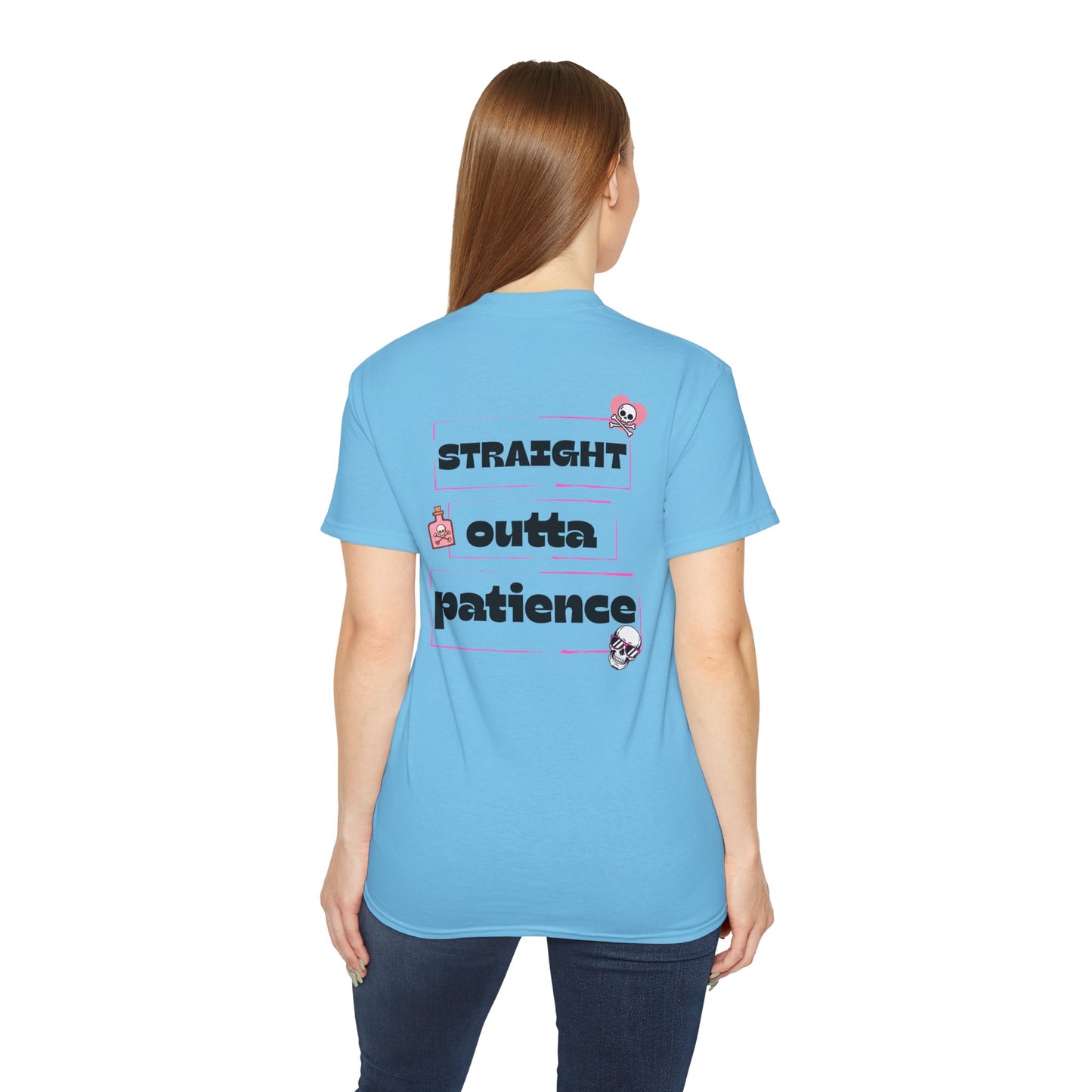 Unisex Ultra Cotton Tee - Straight Outta Patience Graphic Shirt, Fun Casual Wear, Gifts for Friends, Comfortable Everyday Tee, Perfect [...]