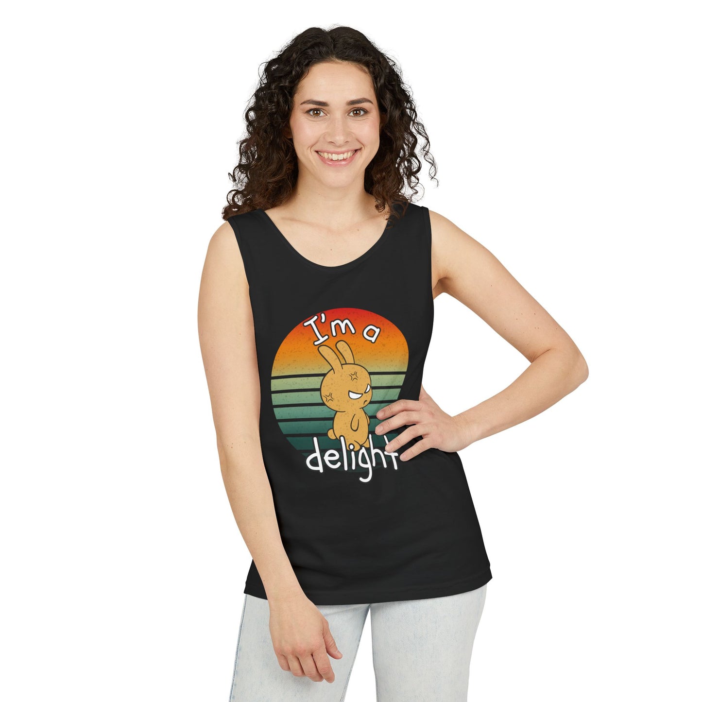 Funny I'm A Delight, Angry Bunny Tank Top
