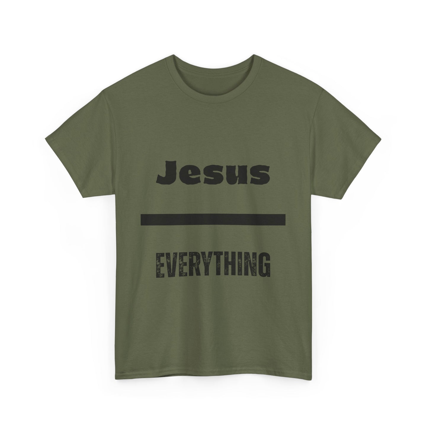 Unisex Heavy Cotton Tee - 'Jesus Over Everything' Inspirational Tee