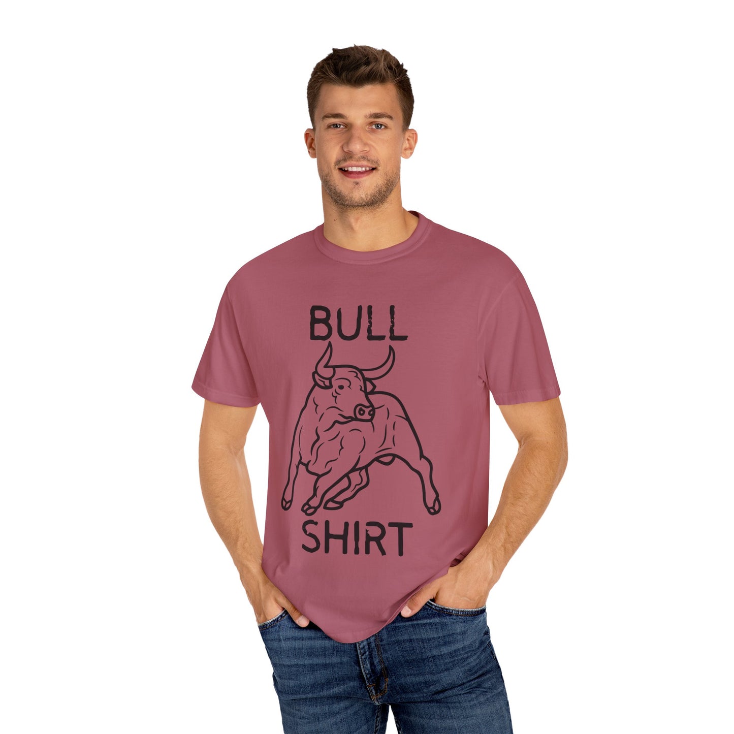 Funny Unisex Bull Shirt - Comfy Garment-Dyed Tee for Casual Wear