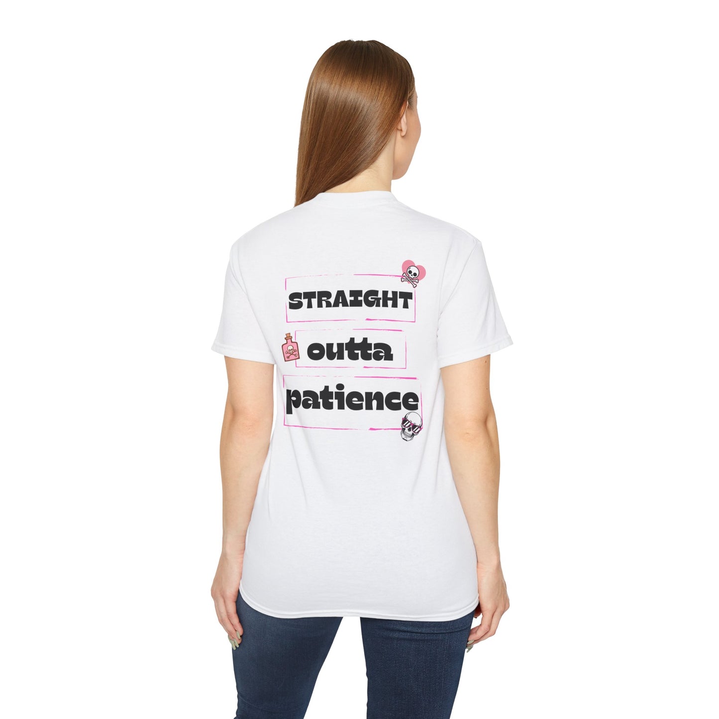 Unisex Ultra Cotton Tee - Straight Outta Patience Graphic Shirt, Fun Casual Wear, Gifts for Friends, Comfortable Everyday Tee, Perfect [...]