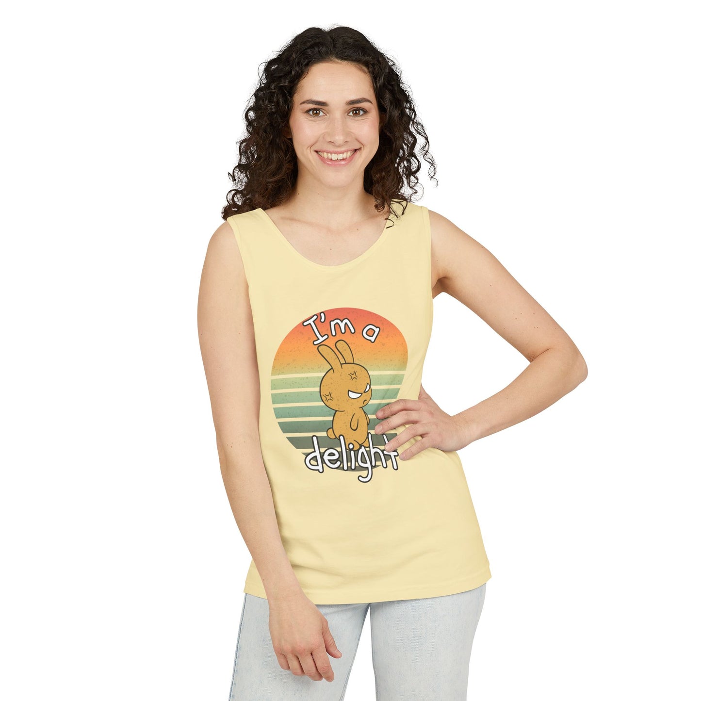Funny I'm A Delight, Angry Bunny Tank Top