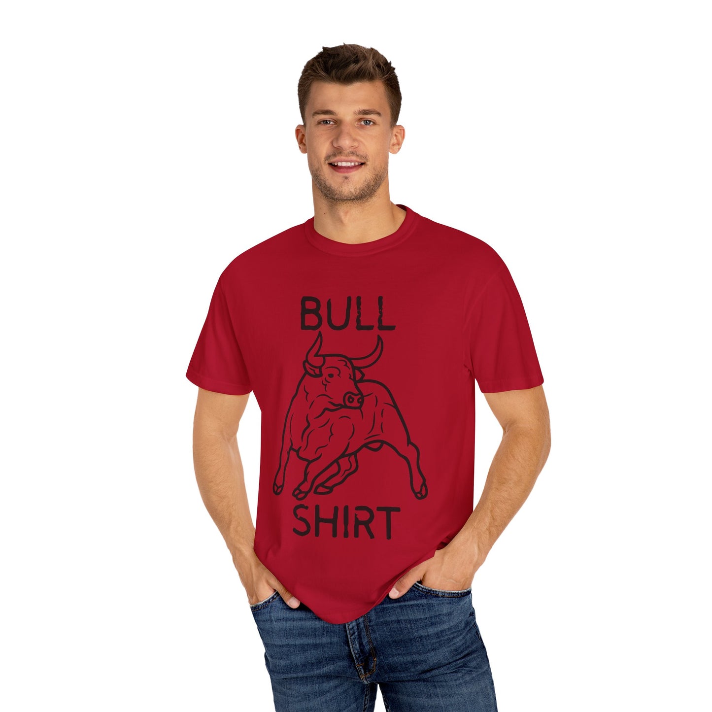 Funny Unisex Bull Shirt - Comfy Garment-Dyed Tee for Casual Wear