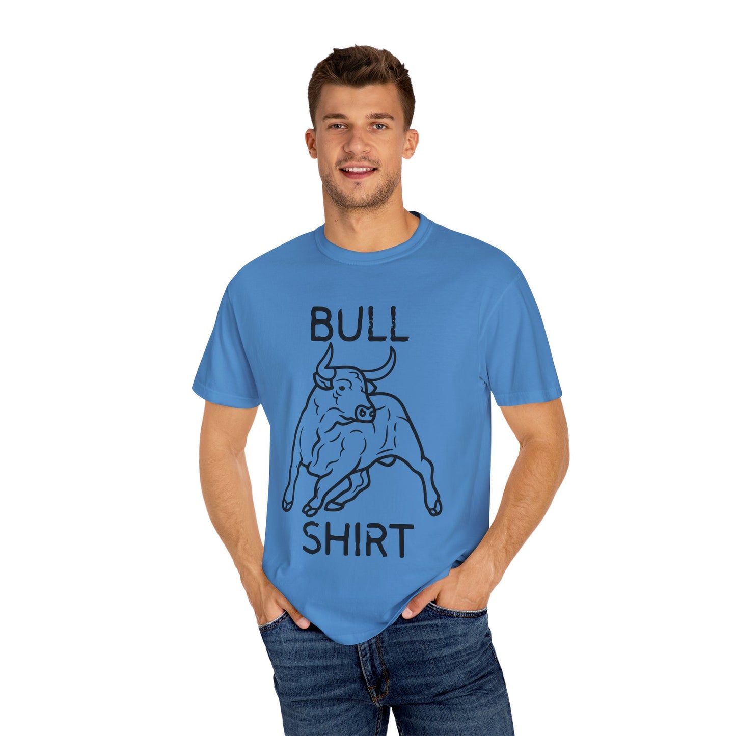 Funny Unisex Bull Shirt - Comfy Garment-Dyed Tee for Casual Wear