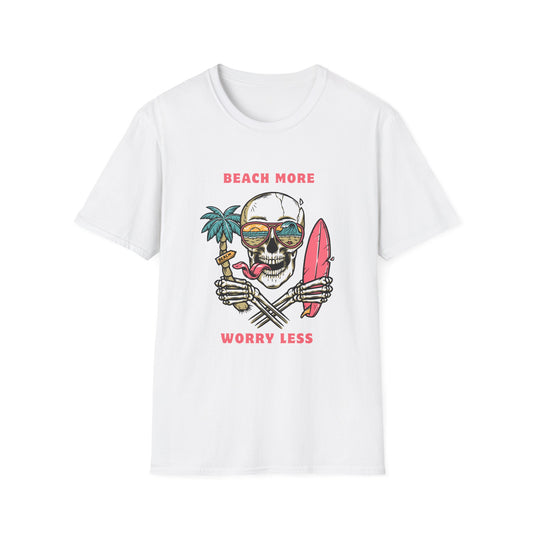 Beach Vibes Graphic T-Shirt - Unisex Beach T-Shirt, Skull Design, Summer Apparel, Gift for Beach Lovers, Casual Wear