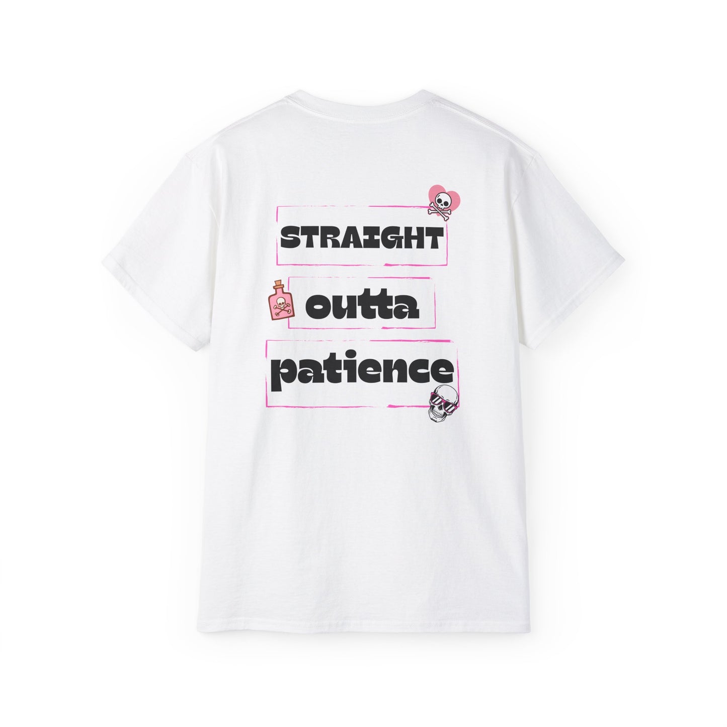 Unisex Ultra Cotton Tee - Straight Outta Patience Graphic Shirt, Fun Casual Wear, Gifts for Friends, Comfortable Everyday Tee, Perfect [...]