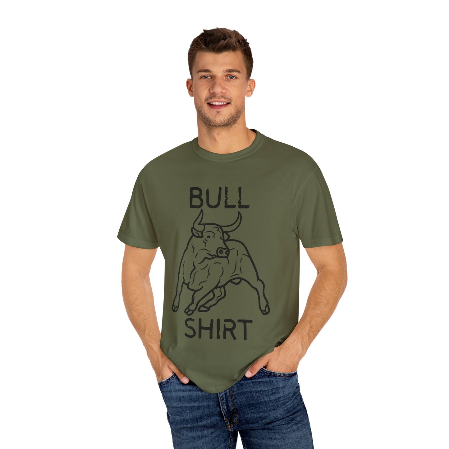 Funny Unisex Bull Shirt - Comfy Garment-Dyed Tee for Casual Wear