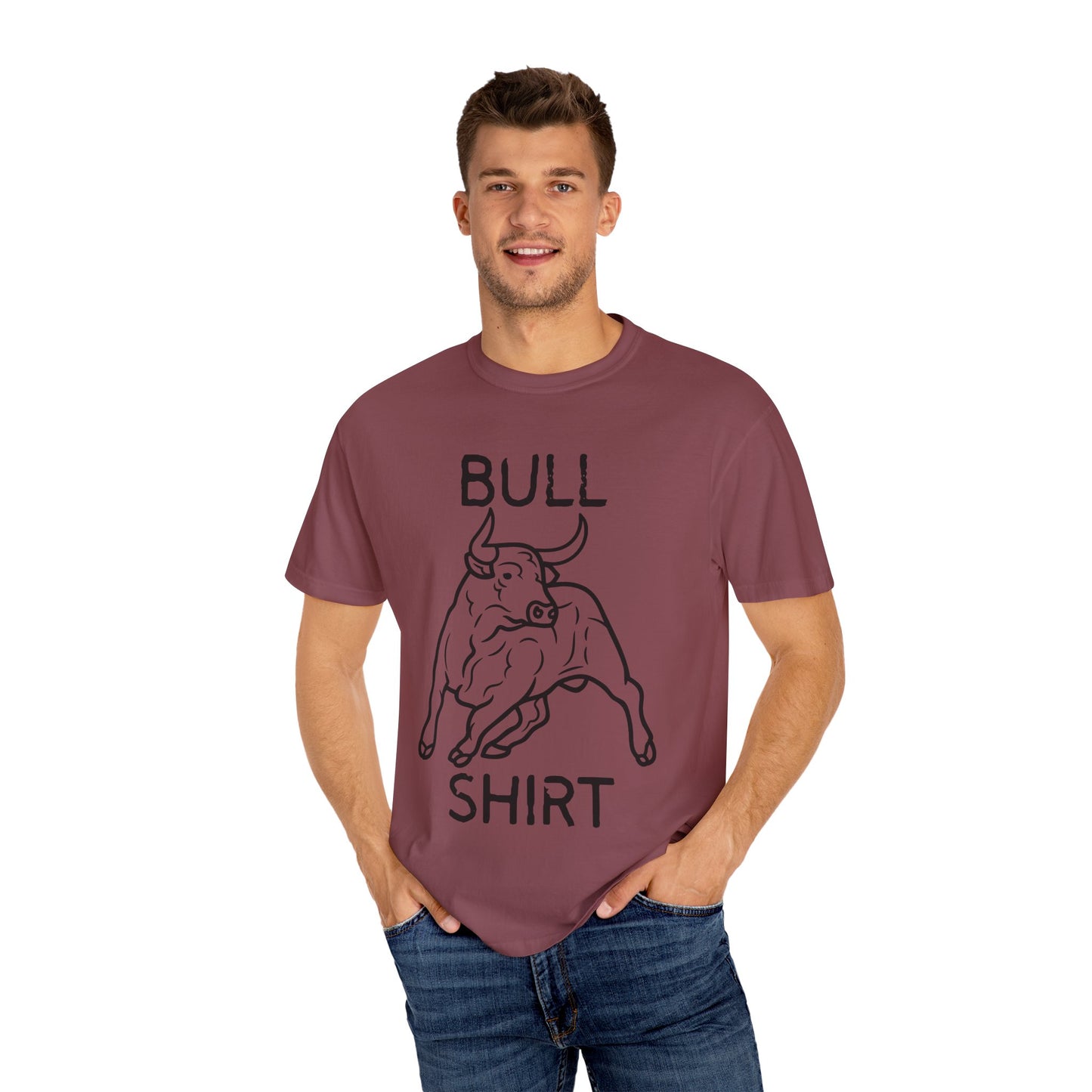 Funny Unisex Bull Shirt - Comfy Garment-Dyed Tee for Casual Wear