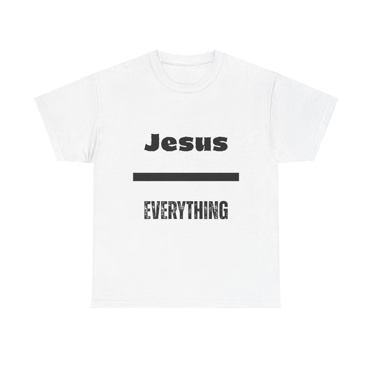 Unisex Heavy Cotton Tee - 'Jesus Over Everything' Inspirational Tee