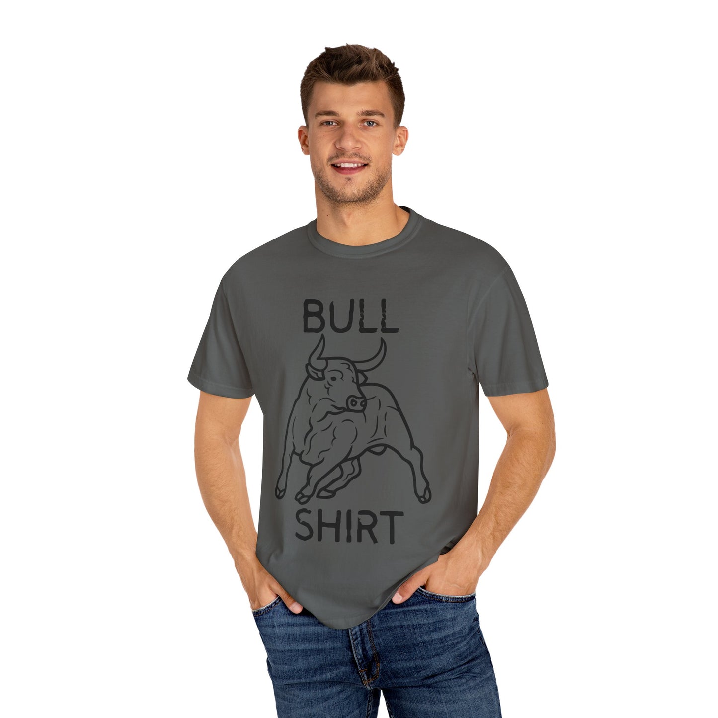 Funny Unisex Bull Shirt - Comfy Garment-Dyed Tee for Casual Wear