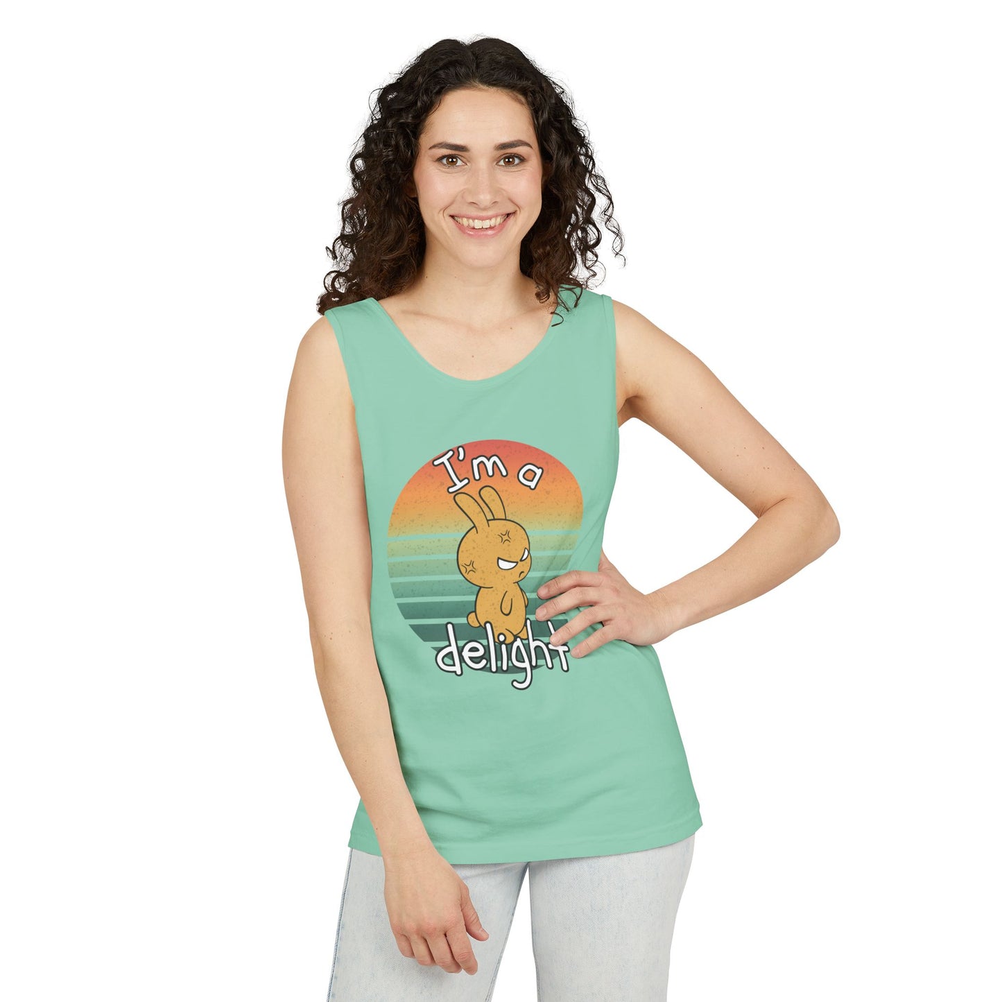 Funny I'm A Delight, Angry Bunny Tank Top